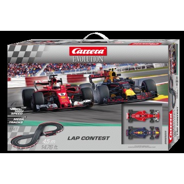 AUTORAMA ELÉTRICO CARRERA EVOLUTION LAP CONTEST PISTA DE 4,5M / 1:32 COM F1 FERRARI X F1 REDBULL CAR 20025233 CAR20025233